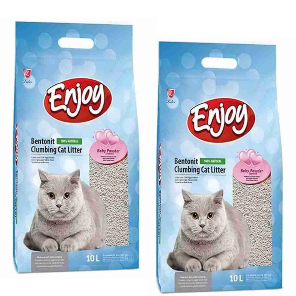 Enjoy Bentonit Kedi Kumu Pudra Kokulu 10 L x 2 Adet