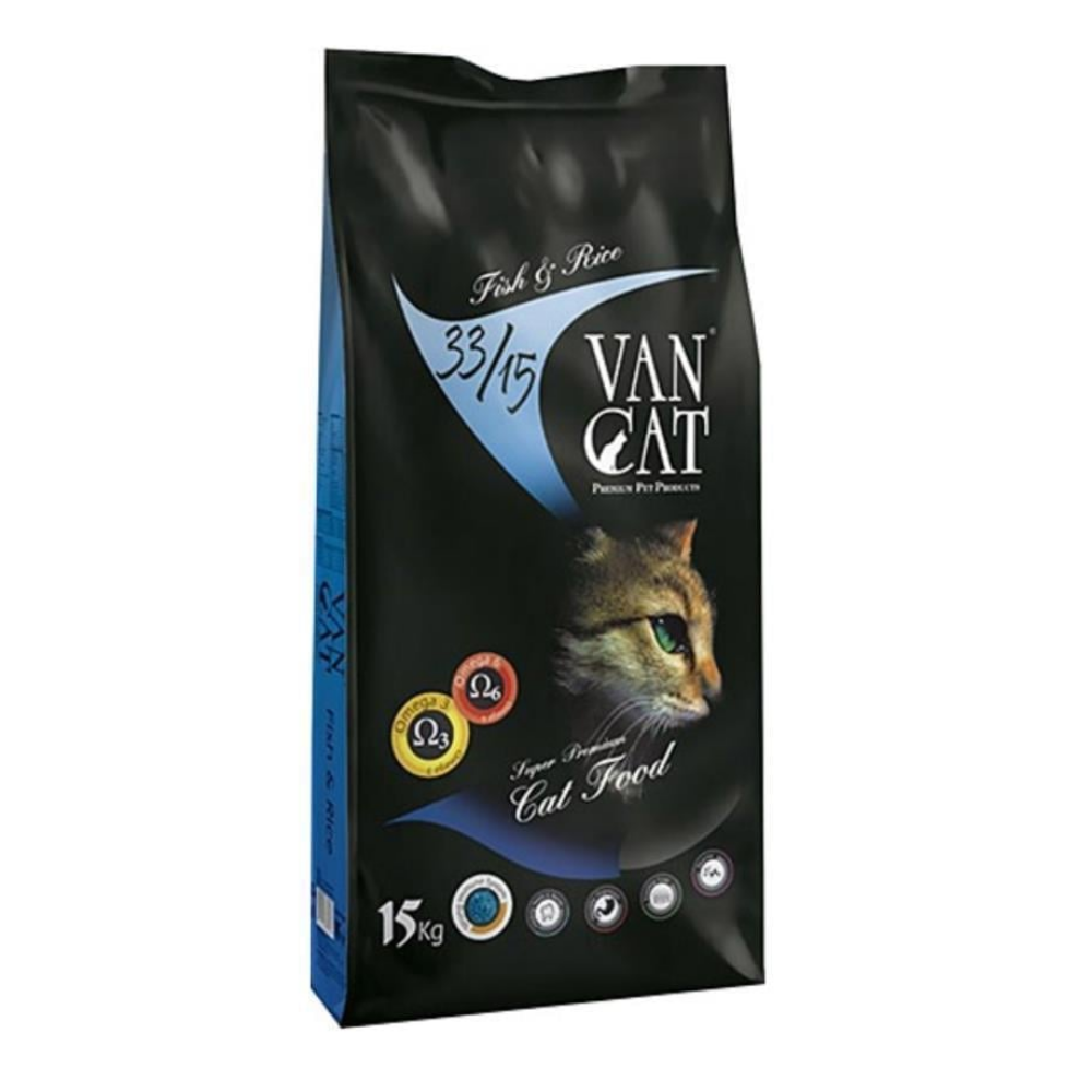 VanCat Balıklı ve Pirinçli Kedi Maması 15 Kg