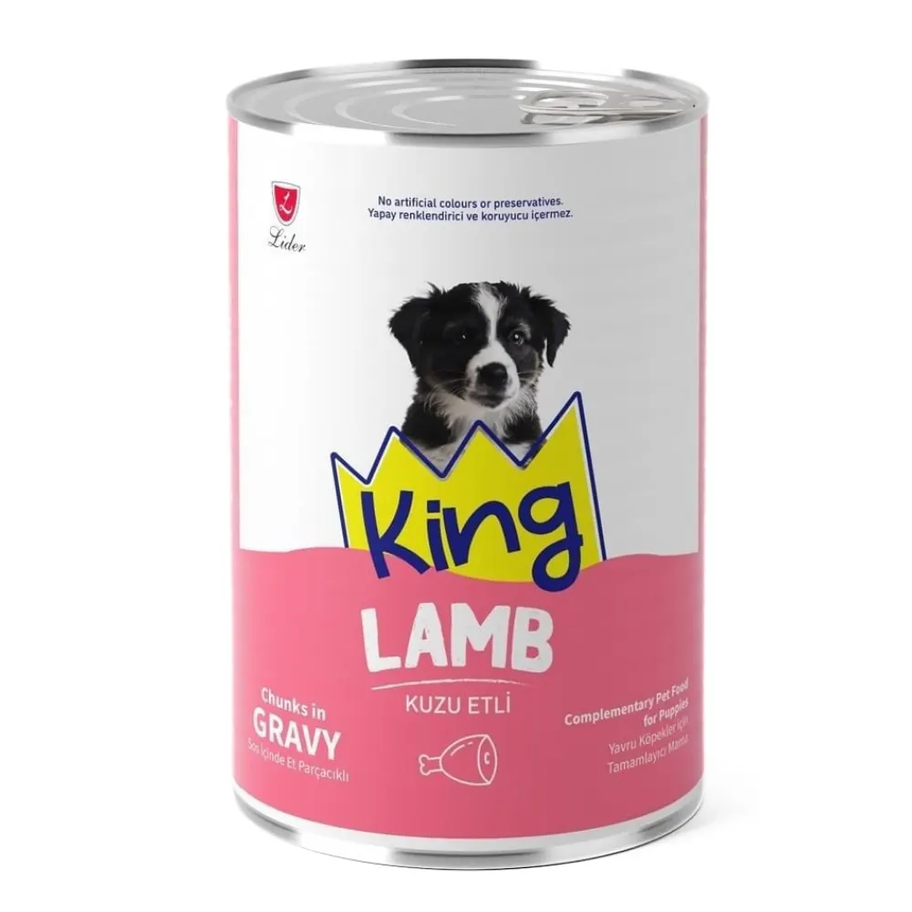 King Et Parçacıklı Kuzu Etli Yavru Köpek Konservesi 400 Gr