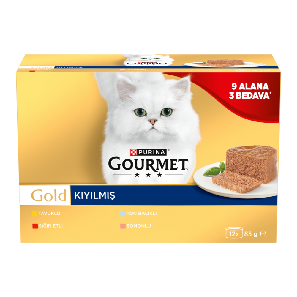 Purina Gourmet Gold Kıyılmış Karışık Çeşitli Yetişkin Kedi Konservesi 12x85gr