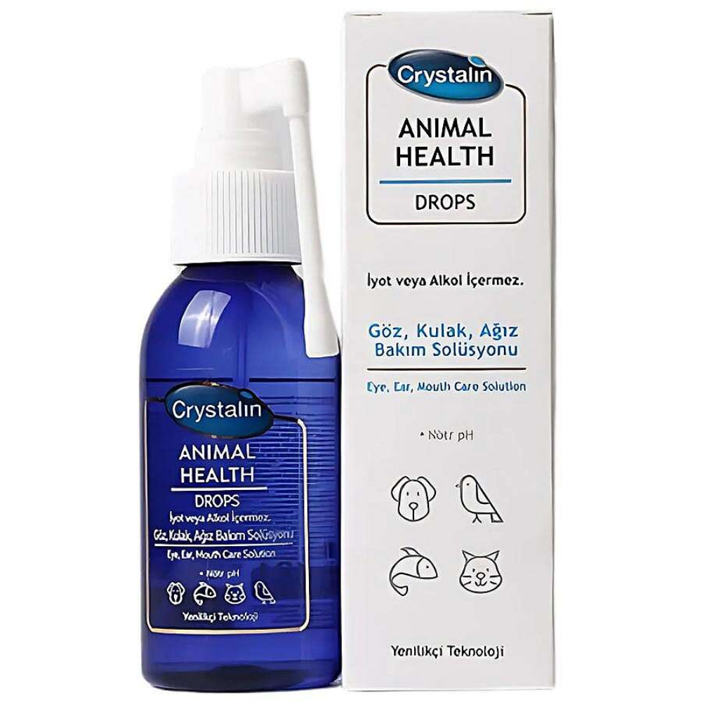 Crystalin Animal Health Drops Evcil Hayvan Göz Kulak ve Ağız Bakım Solüsyonu 100 ml