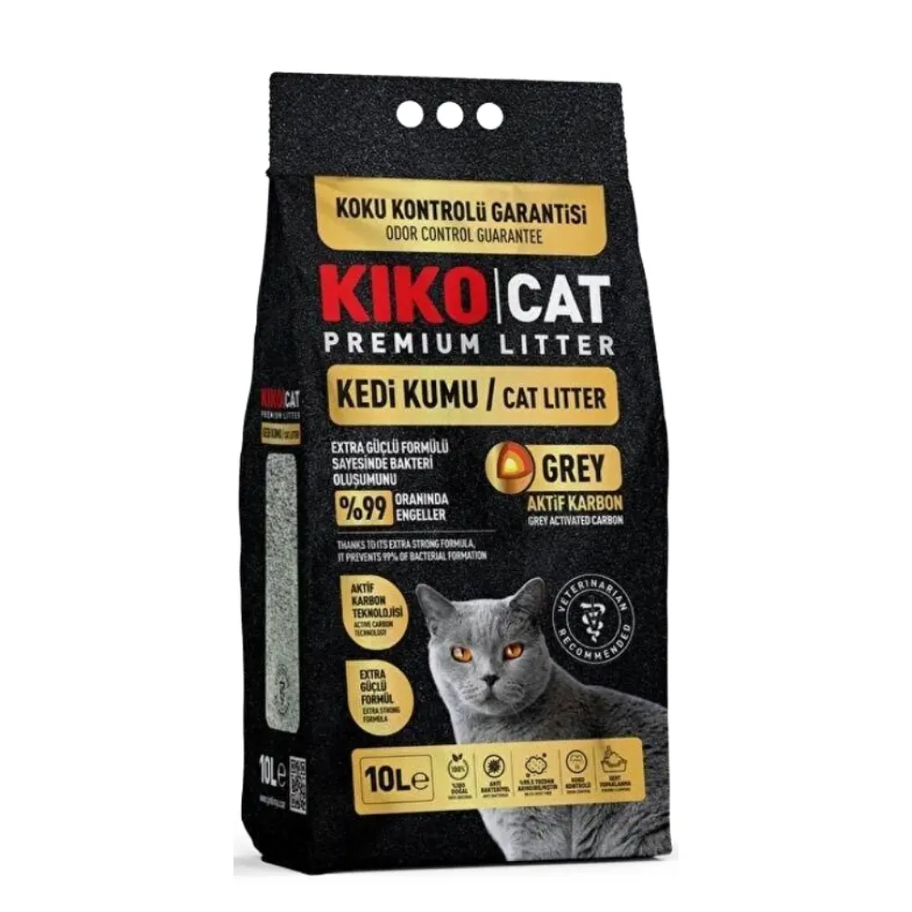 Kiko Cat Premium Litter Grey Aktif Karbonlu Kedi Kumu 10 Lt