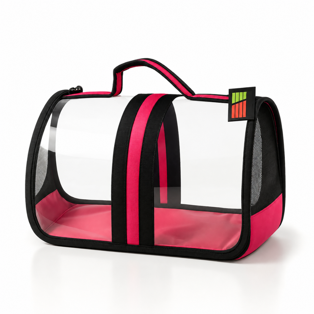 Bacco Milano Kedi Köpek Şeffaf Pembe Taşıma Çantası 44x28x28 cm