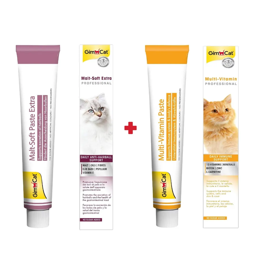 Gimcat Malt Soft Extra 100 gr + Gimcat Multivitamin 100 gr Kedi Macunu