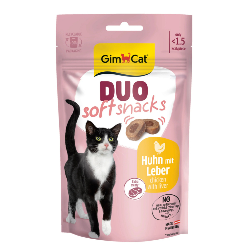GimCat Duo Soft Snacks Tavuklu ve Ciğerli Kedi Ödül Maması 50gr