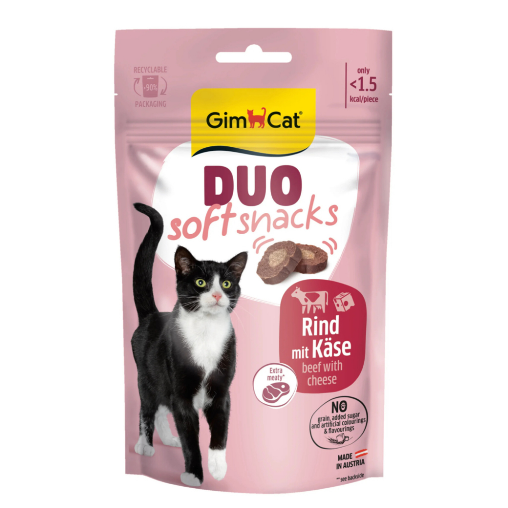 GimCat Duo Soft Snacks Sığır Etli ve Peynirli Kedi Ödül Maması 50gr