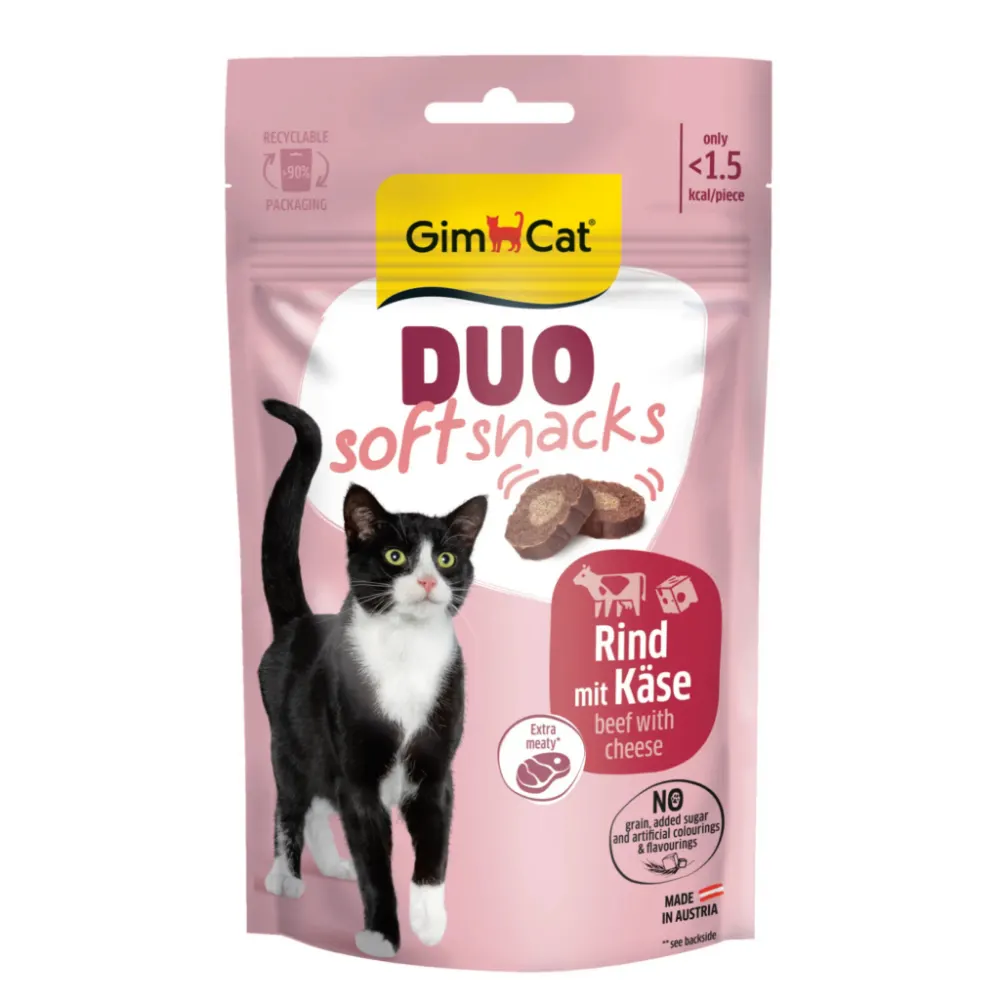 GimCat Duo Soft Snacks Sığır Etli ve Peynirli Kedi Ödül Maması 50gr