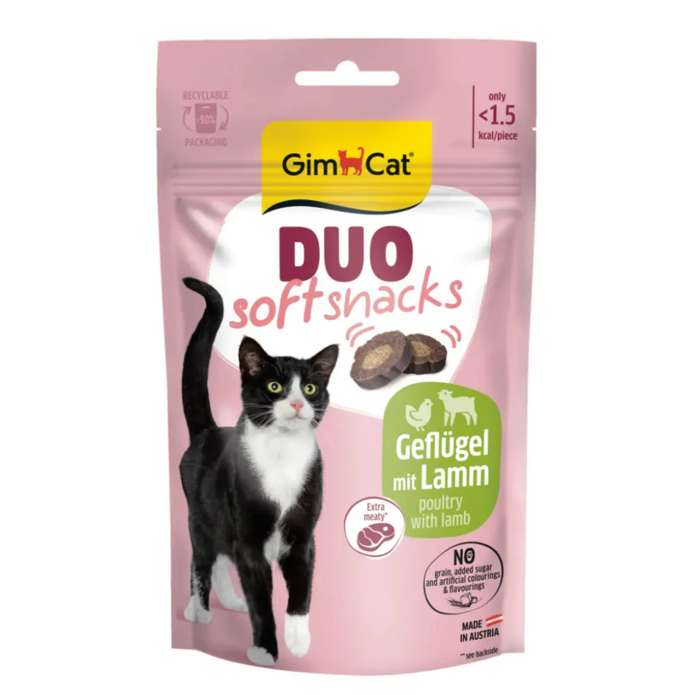 GimCat Duo Soft Snacks Kuzulu ve Kümes Hayvanlı Kedi Ödül Maması 50gr