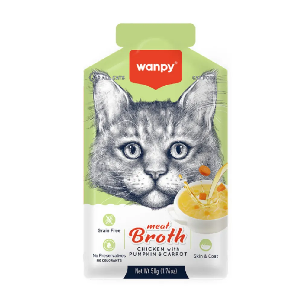 Wanpy Tavuk Etli Bal Kabaklı ve Havuçlu Tahılsız Kedi Çorbası 50gr