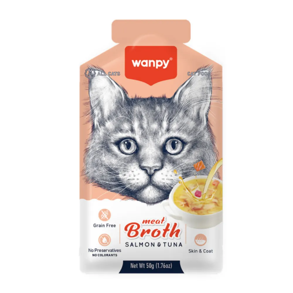 Wanpy Somonlu ve Ton Balıklı Tahılsız Kedi Çorbası 50gr