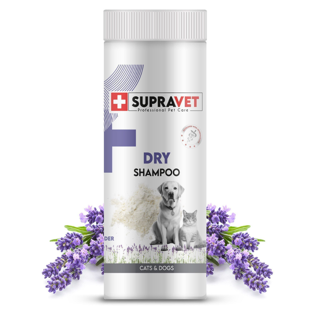 Supravet Dry Shampoo Lavanta Özlü Kedi ve Köpekler için Toz Şampuan 150 ml
