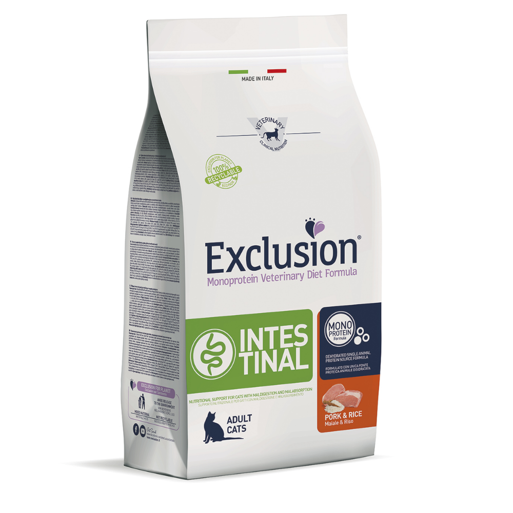 Exclusion Veterinary Diet Intestinal Sindirim Sağlığı Pork & Rice Yetişkin Kedi Maması 1,5 Kg